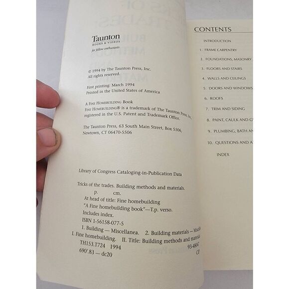 Vintage Tricks of the Trade: Building Methods and Materials by Fine Homebuilding - Picture 4 of 5